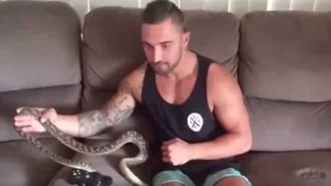 [VIDEO] When your best friend is a snake, this happens