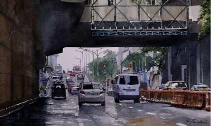 Filipino paintings show unbelievably realistic everyday traffic scenes