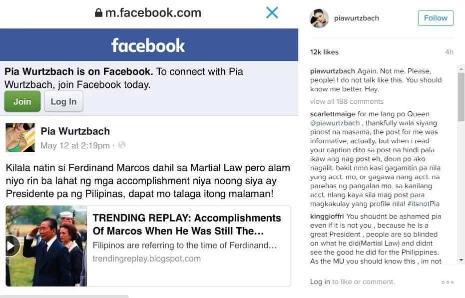 Pia Wurtzbach warns of poser praising Marcos