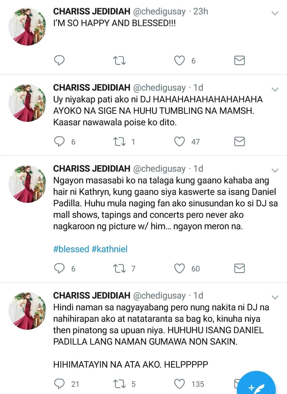 Beastmode ang KN fans sayo ate girl! Fan claims that Daniel Padilla asked for her number and name