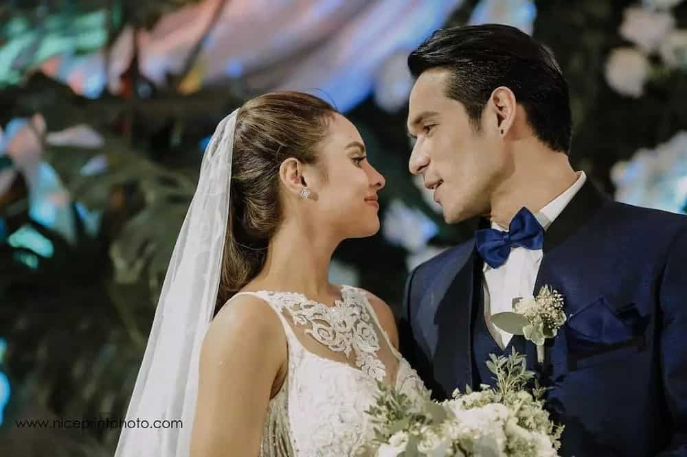 Max Collins wows guests in her Francis Libiran wedding gown