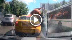 Poop truck explodes on the full road, sending poop water flying everywhere (video)