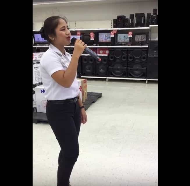 Pinay saleslady stuns netizens with epic version of hit song