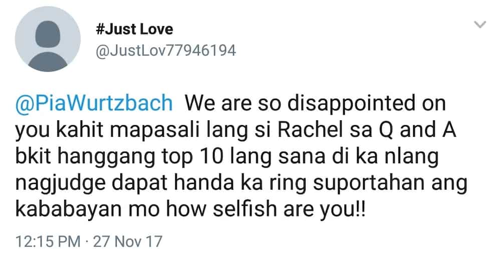 Nagsisihan na! Netizens accuses Pia Wurtzbach for Rachel Peters' unsuccessful Top 5 entry in the Miss Universe 2017