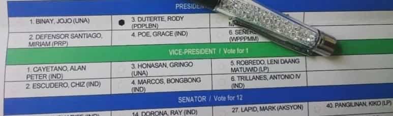 EXCLUSIVE: Odd ballots? 'Daang Matuwid' affixed to Mar-Leni names