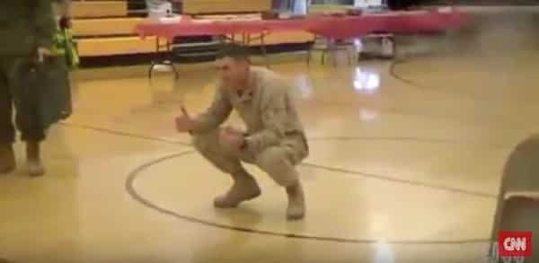 A boy with cerebral palsy walks to his Marine dad for the first time after not seeing him in over a year!
