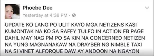 Maegan Aguilar cusses out Raffy Tulfo in light of her taxi theft allegations