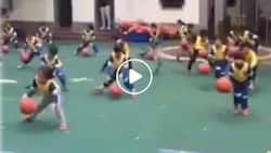 Stunning Chinese toddlers do impressive basketball dance moves