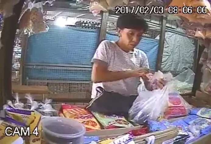 CCTV caught a woman in the act of stealing.