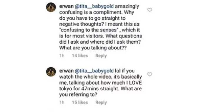 Erwan Heussaff fires back against netizen who accused him of bashing Tokyo, Japan