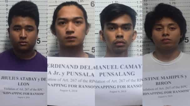 4 na college students arestado sa pag-kidnap sa 19 taong gulang na estudyante ng Letran