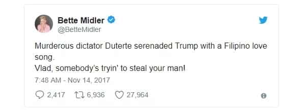 Ininsulto si Duterte! Hollywood star calls President Duterte a "dictator" on Twitter