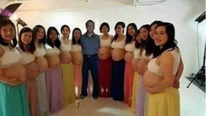 Genius! One husband with 13 wives, all pregnant at the same time & same month
