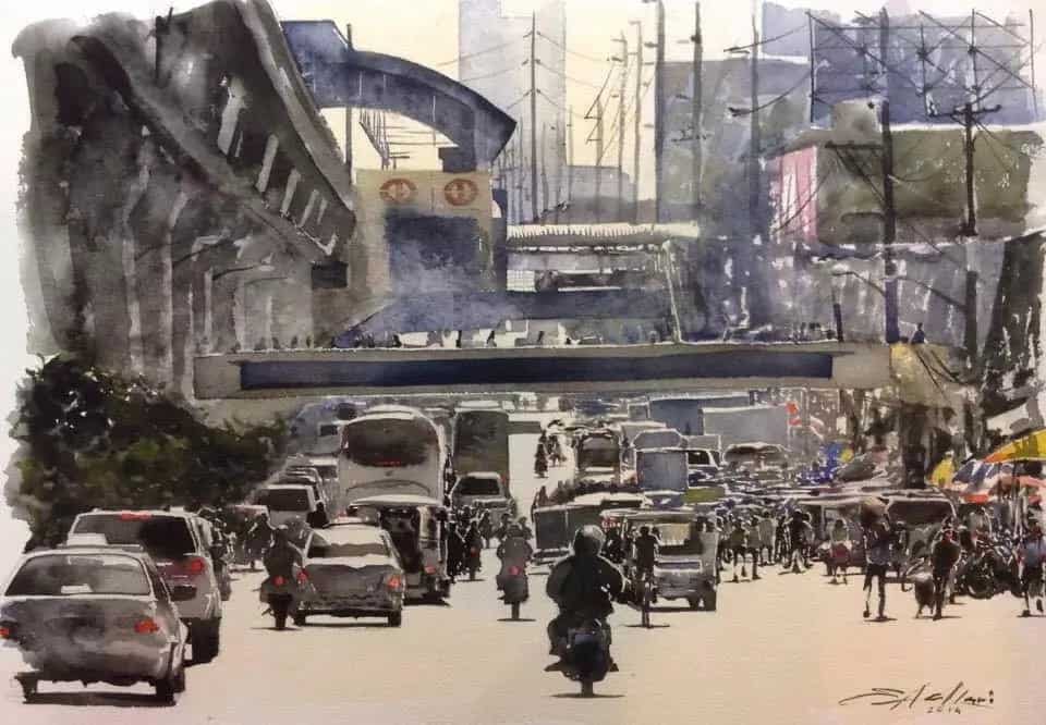Filipino paintings show unbelievably realistic everyday traffic scenes Filipino paintings show unbelievably realistic everyday traffic scenes