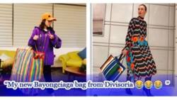 Sandara Park still look trendy in her bayong bag from Divisoria