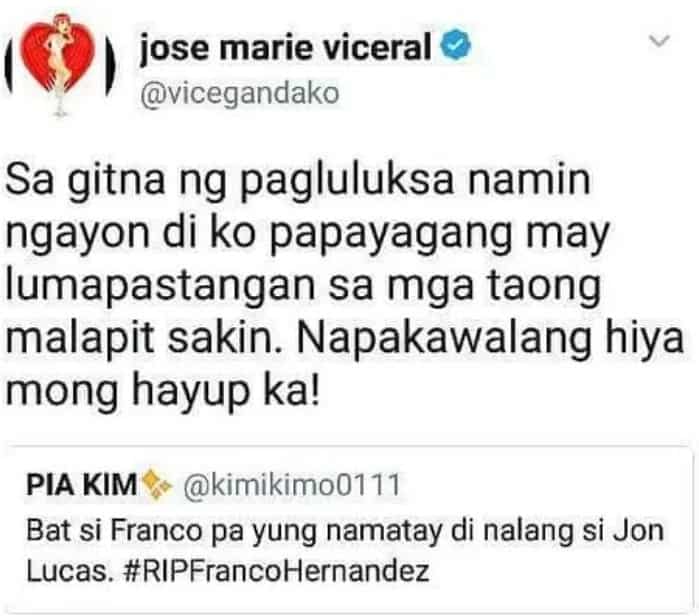 Netizen Got Another Statement After Vice Ganda And Jon Lucas Reacts To Her Insensitive Joke About Franco's Demise "Di Na Lang Si Jon Lucas"