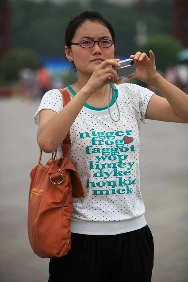 Hilarious English statements find their way on clothing
