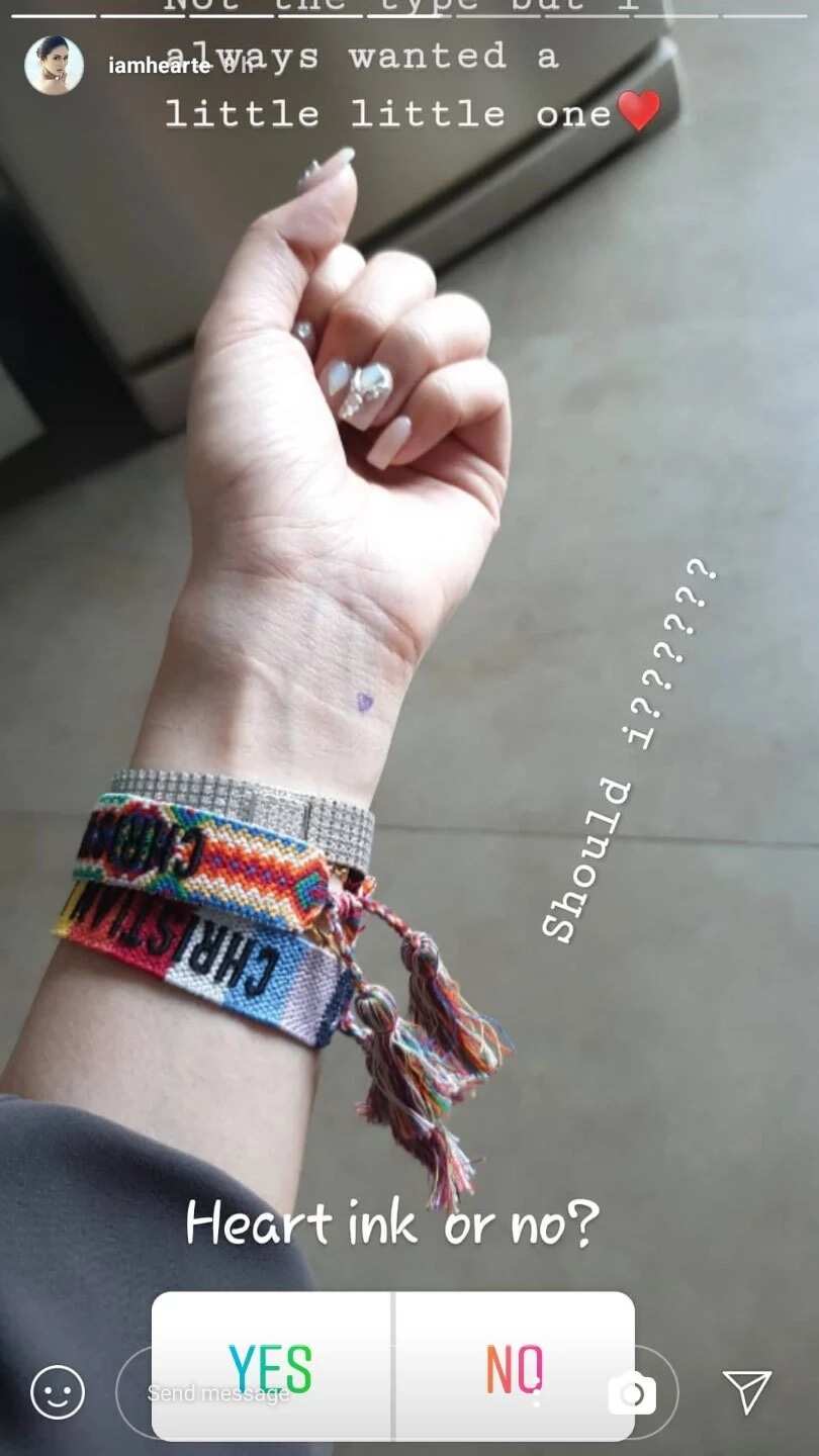 Cute! Heart Evangelista gets a little subtle tattoo on left wrist