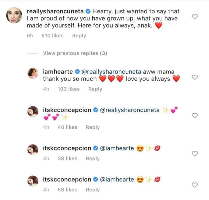 Sharon Cuneta leaves a heartwarming comment on Heart Evangelista's post