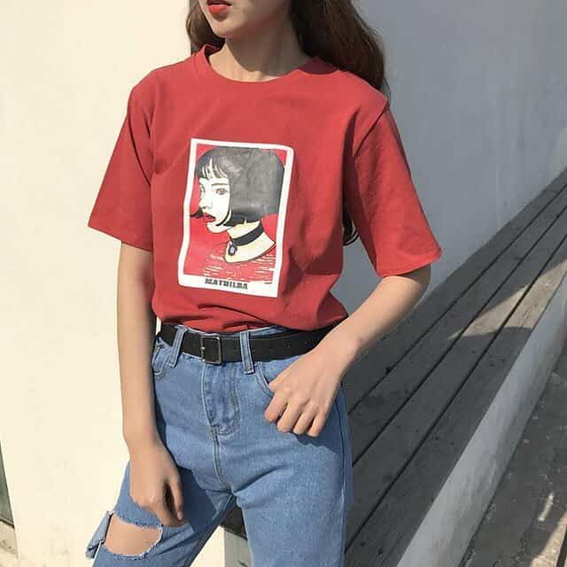 Korean 2025 tees outfit