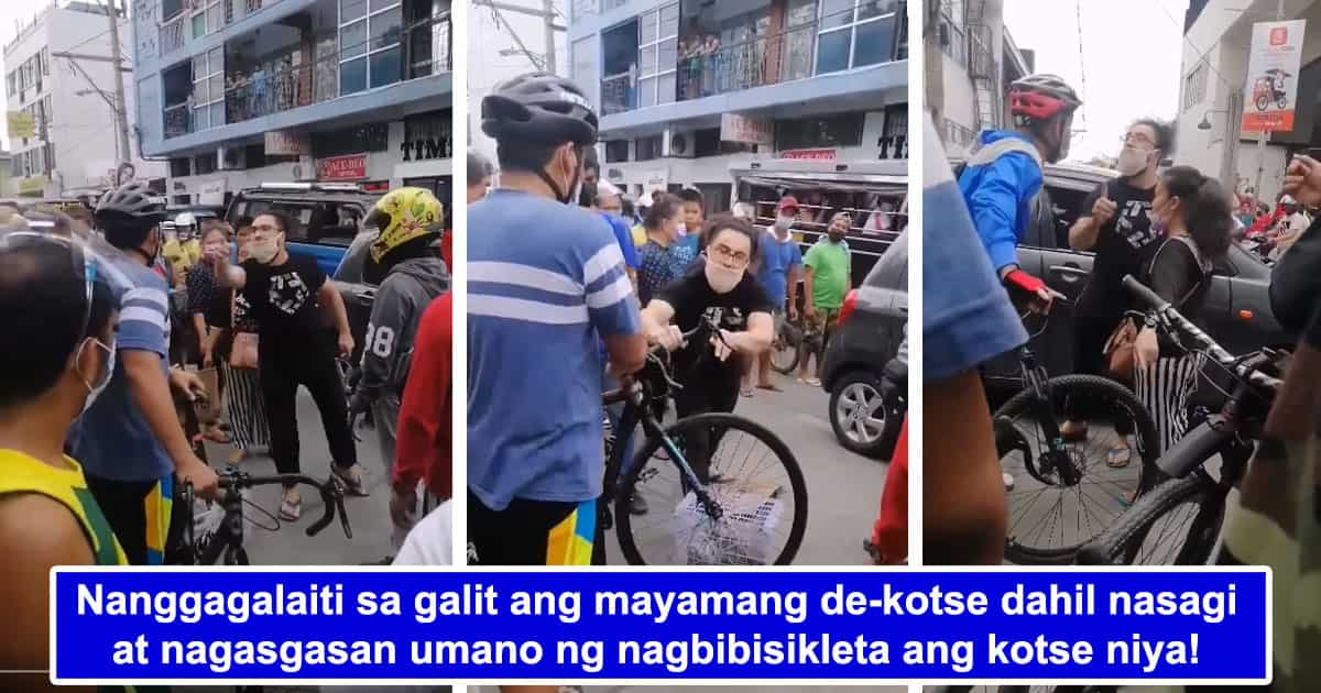 Video ng mayamang de-kotseng dinuro ang cyclist dahil nasagi sasakyan ...