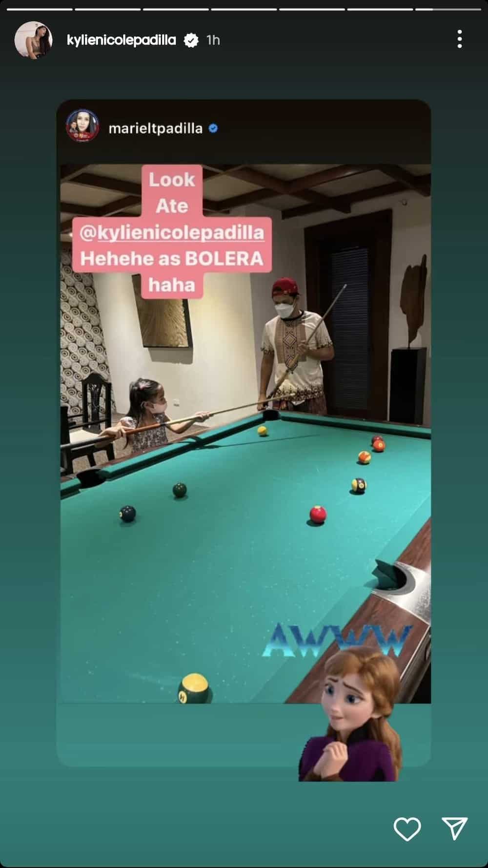 Mariel Padilla posts photo of Isabella "as Bolera" and tags Kylie Padilla in it