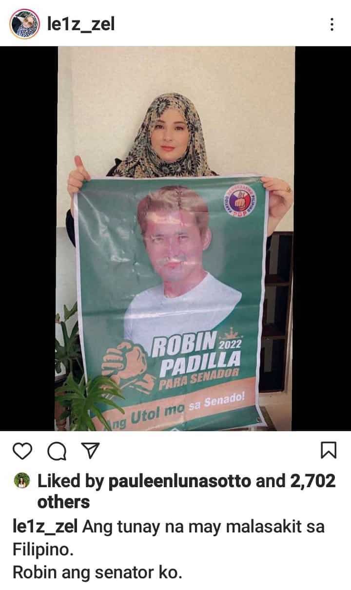 Robin Padilla’s ex-wife Liezl Sicangco shows support for actor’s senatorial bid