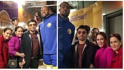 Manny Pacquiao and family pose with NBA superstars