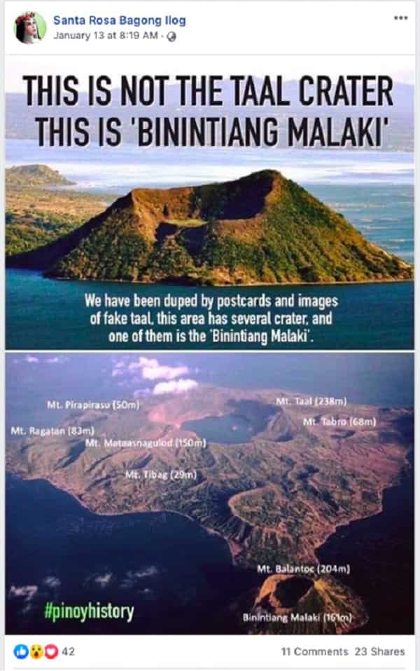 Fact check: ‘Binintiang Malaki’ is not part of Taal Volcano