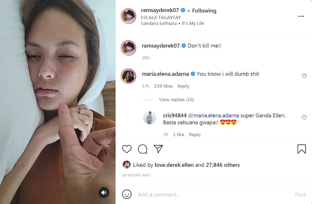 Ellen Adarna, pinag-tripan ni Derek Ramsay; kinunan ng video ang asawa habang natutulog: “Don't kill me!”