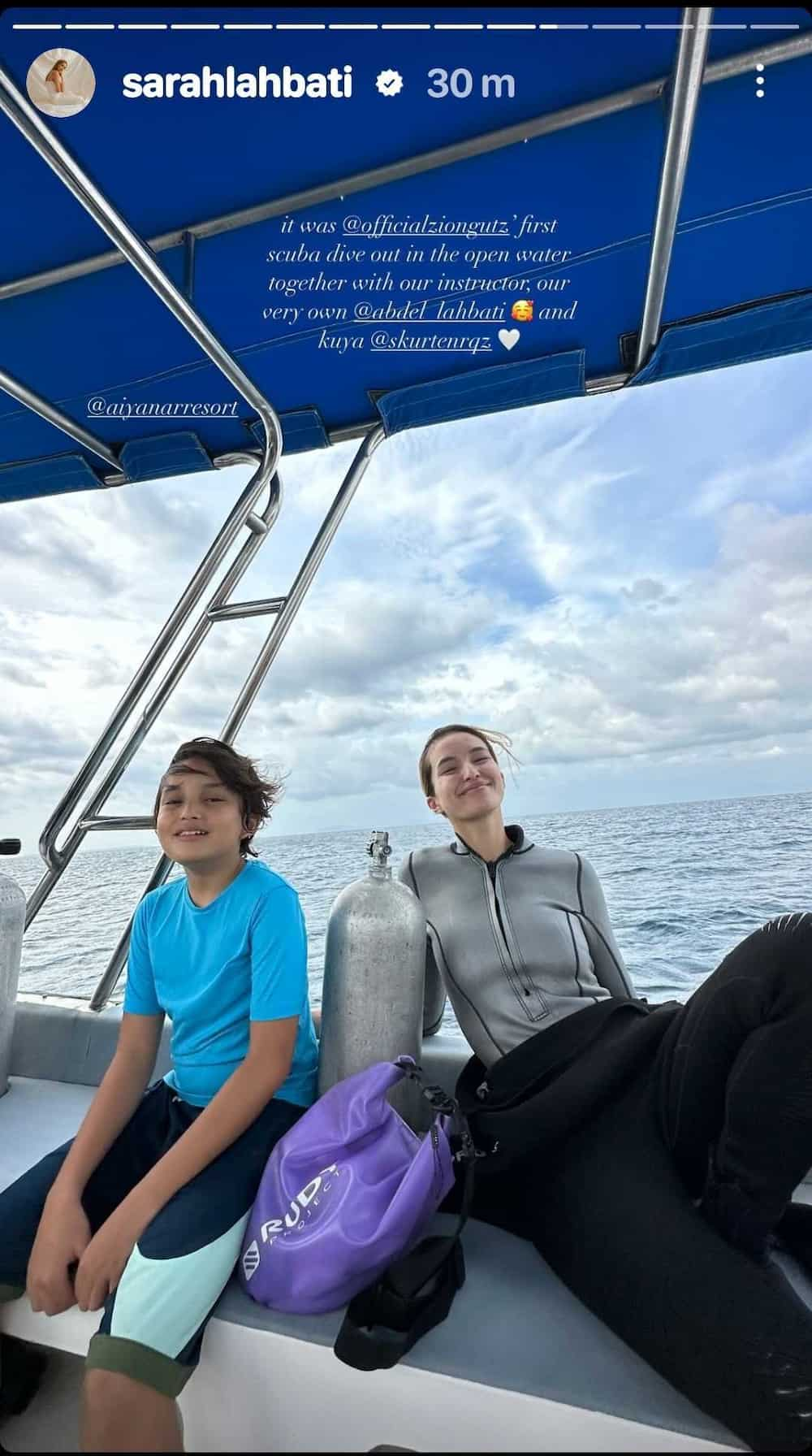 Sarah Lahbati, ipinasilip ang first scuba dive ni Zion Gutierrez