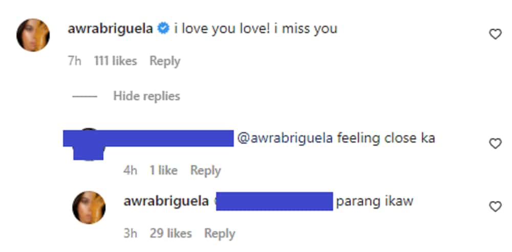 Awra Briguela, sinagot ang netizen na nagsabing "feeling close" raw siya kay Julia Barretto: "parang ikaw"