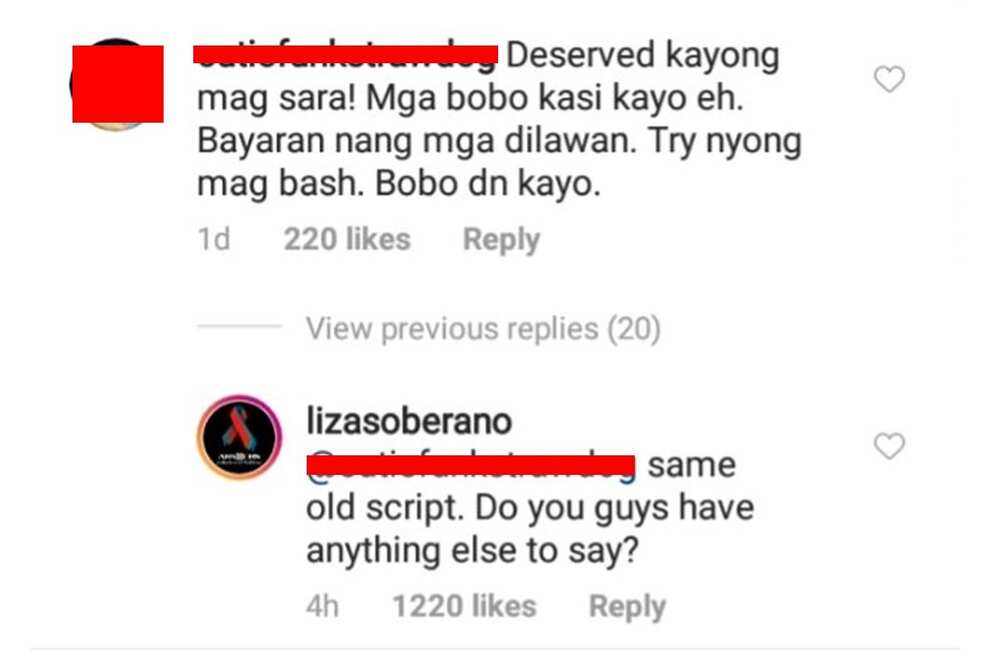 Liza Soberano loses her cool due to netizen’s comment about ABS-CBN shutdown