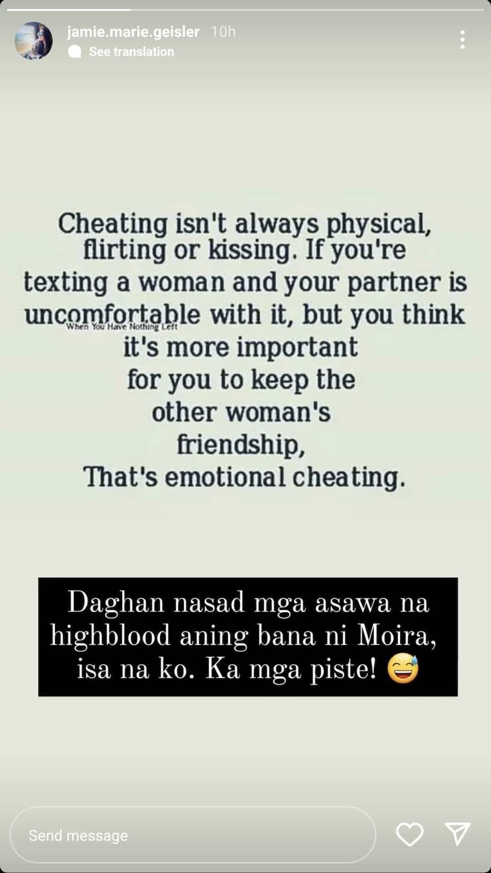 Baron Geisler's wife posts about emotional cheating; mentions "Moira" in viral post