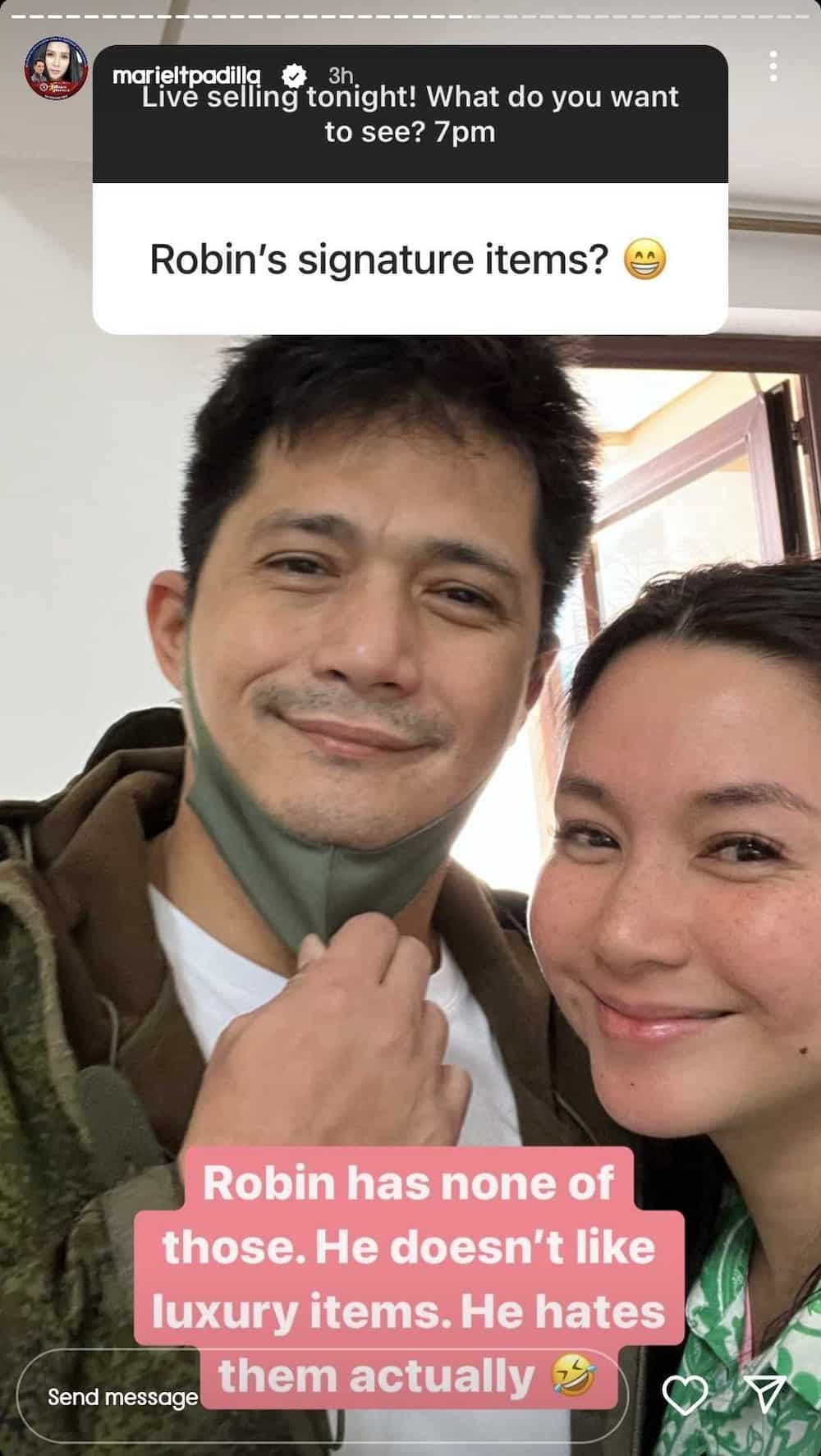 Mariel Padilla sa tanong ng netizen kung may 'signature item' si Robin Padilla: "He hates them"