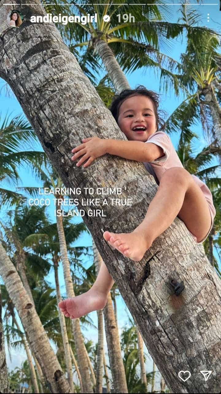 Andi Eigenmann posts glimpse of Lilo climbing coconut tree: “Like a true island girl”