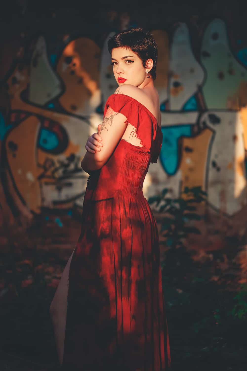 red dress