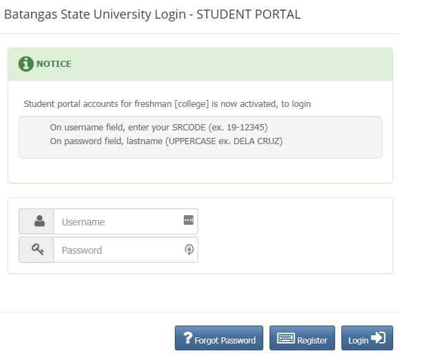 BSU portal online registration