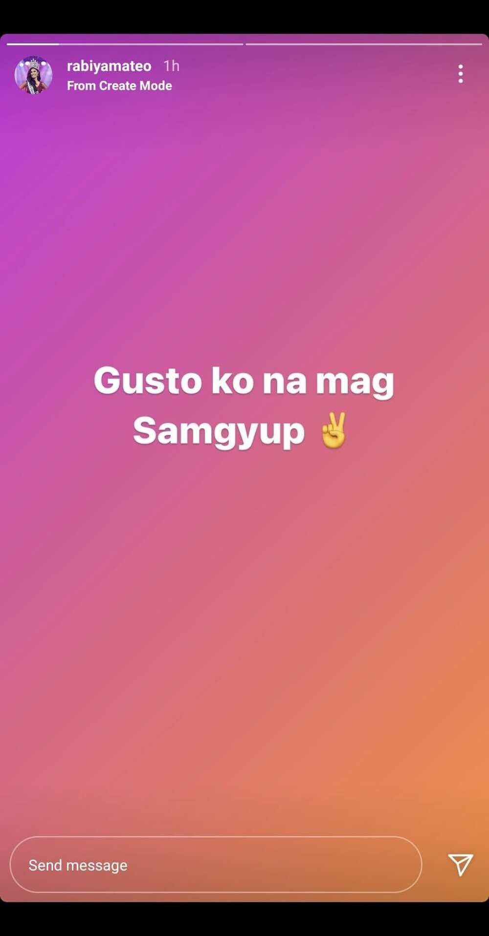 Rabiya Mateo's hilarious "samgyup" post after Miss U loss goes viral