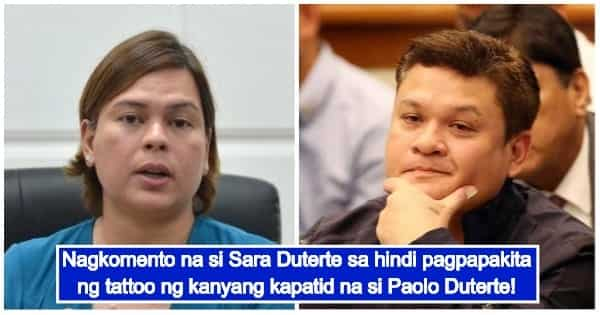 Sara Duterte says not showing of brother Paolo’s tattoo is right to ...