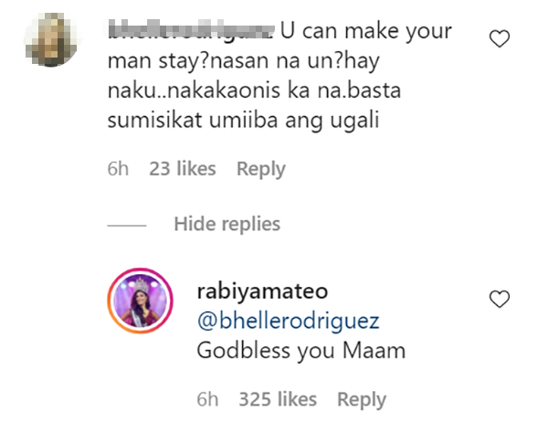 Rabiya Mateo reacts to basher criticizing her breakup with Neil Salvacion