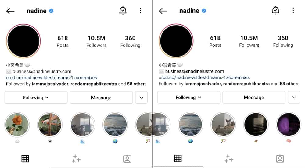 Nadine Lustre, binura na ang kanyang Instagram highlights tungkol kay James Reid