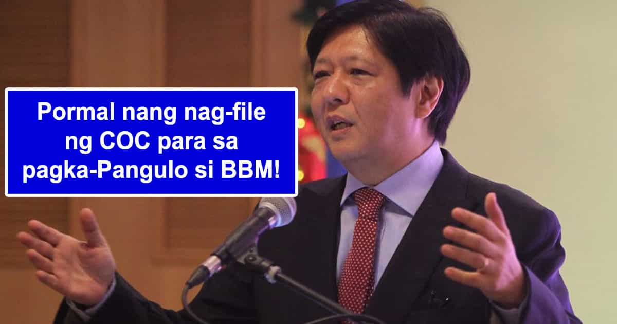 Bongbong Marcos, nag-file na ng COC sa pagka-presidente: “I guess that ...