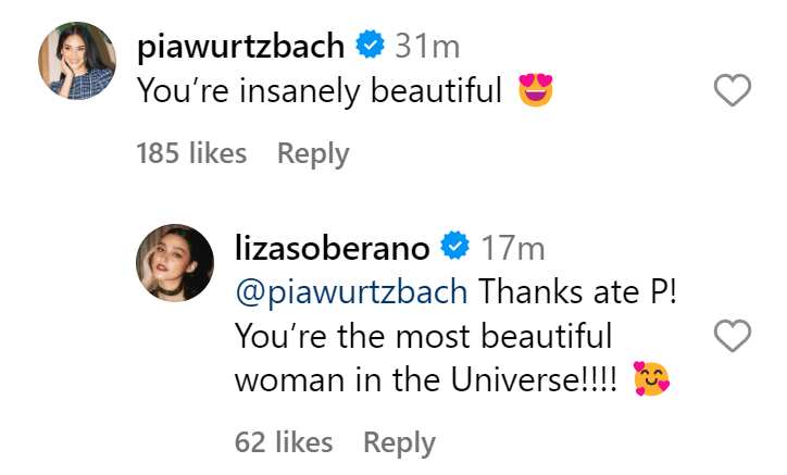 Pia Wurtzbach gushed over Liza Soberano’s new stunning pics