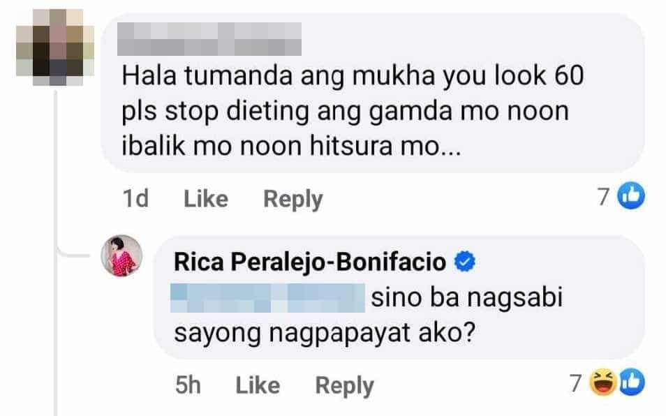 Rica Peralejo answers "tumanda" comment: "Sino ba nagsabi sayong nagpapayat ako?"