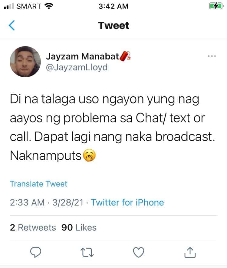 Jayzam Manabat ng JaMill, viral dahil sa "broadcast" post nito sa gitna ng Jelai-Jon isyu