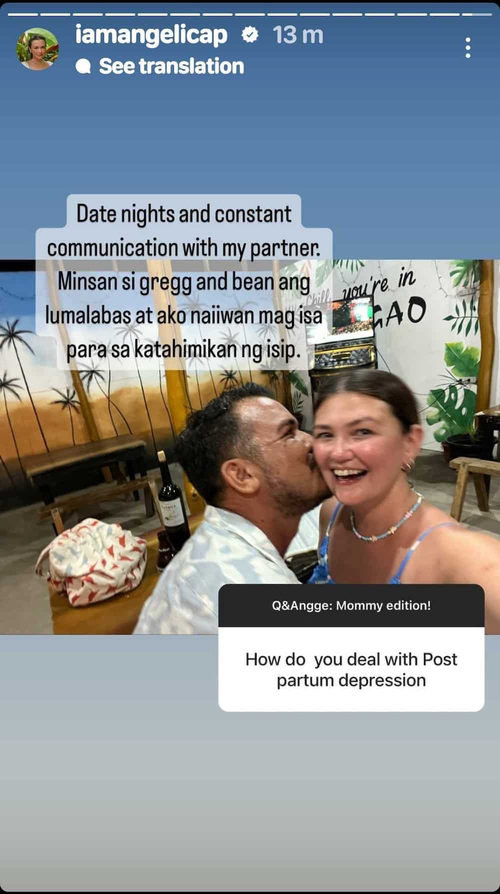 Angelica Panganiban shares how she deals with postpartum depression: “constant communication”