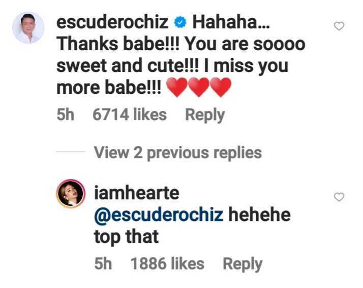 Netizens react to Chiz's cameo on Heart's Instagram Reels post