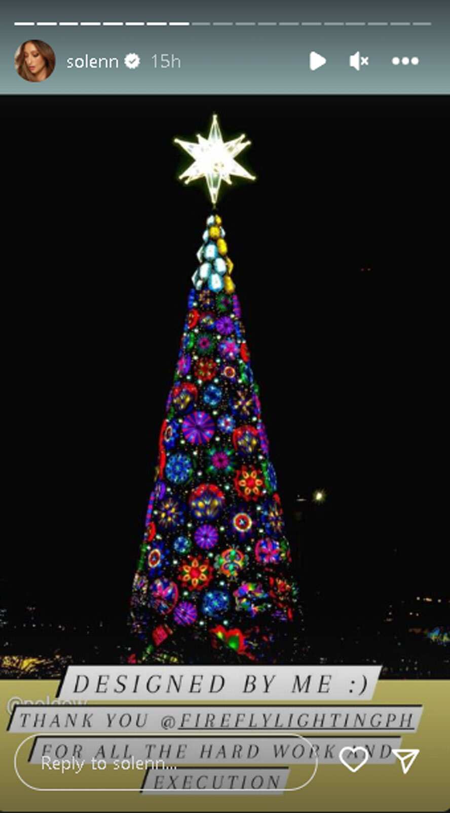Solenn Heussaff, ibinida na ang dinesenyong mga parol para sa giant Christmas tree
