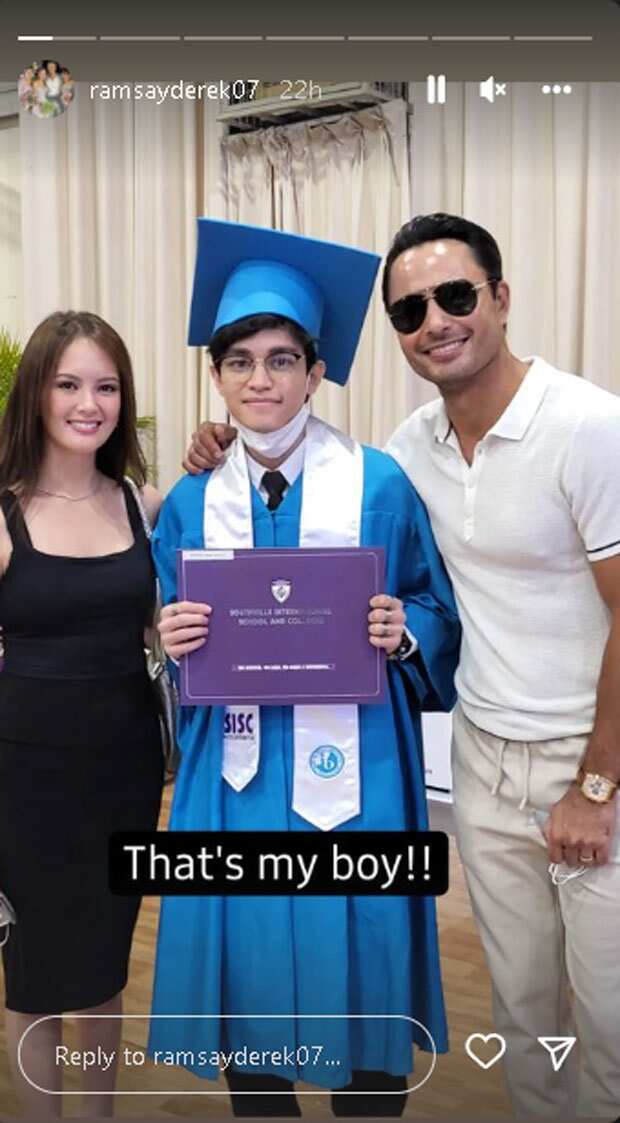 Derek Ramsay, proud sa pag-graduate ng kanyang anak sa Southville International School